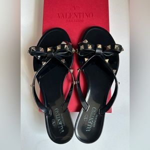 Valentino Garavani Rockstud PVC Flat Thong Sandals